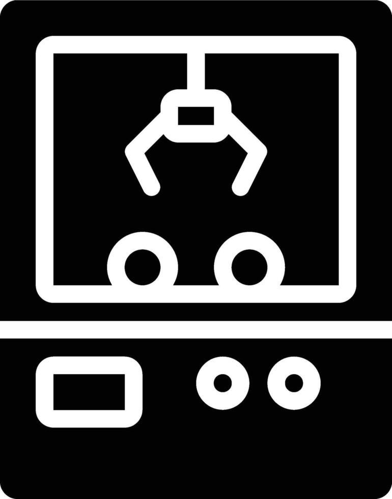 Claw Machine, Arcade, Claw Crane Glyph Solid Icon vector