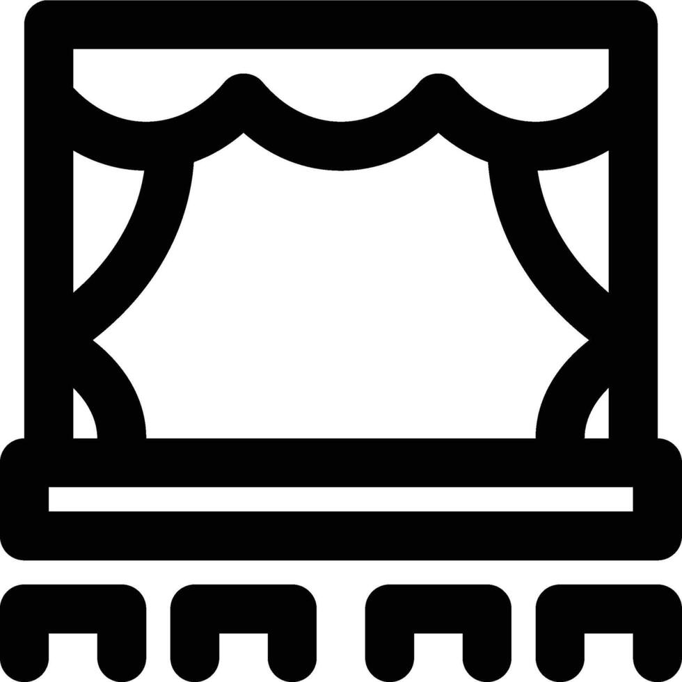 Theater, Show, Live Performance Outline Icon vector
