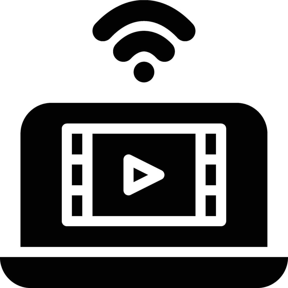 Movie Streaming Glyph Solid Icon vector