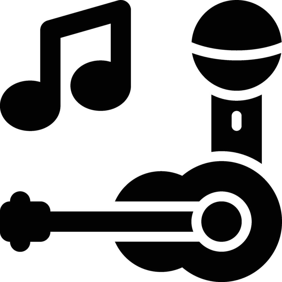 Live Music, Concert, Singing Glyph Solid Icon vector