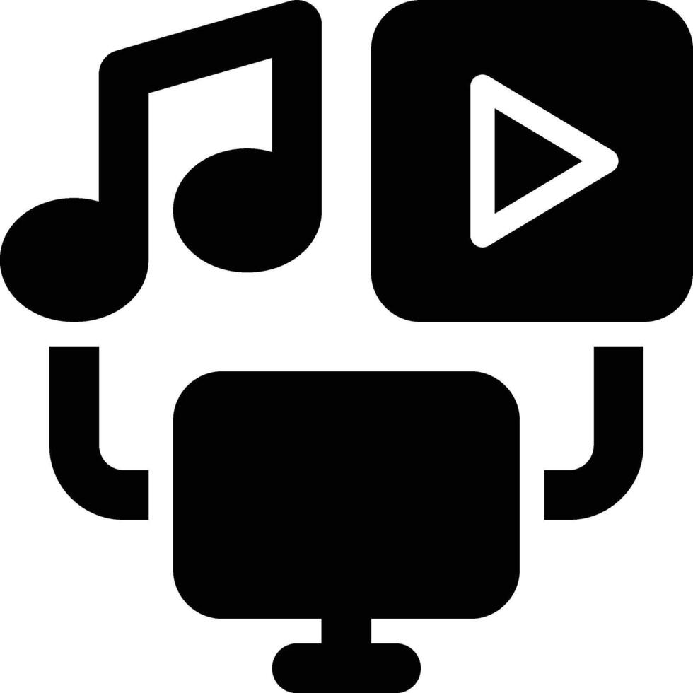 Multimedia, Media Player Glyph Solid Icon vector