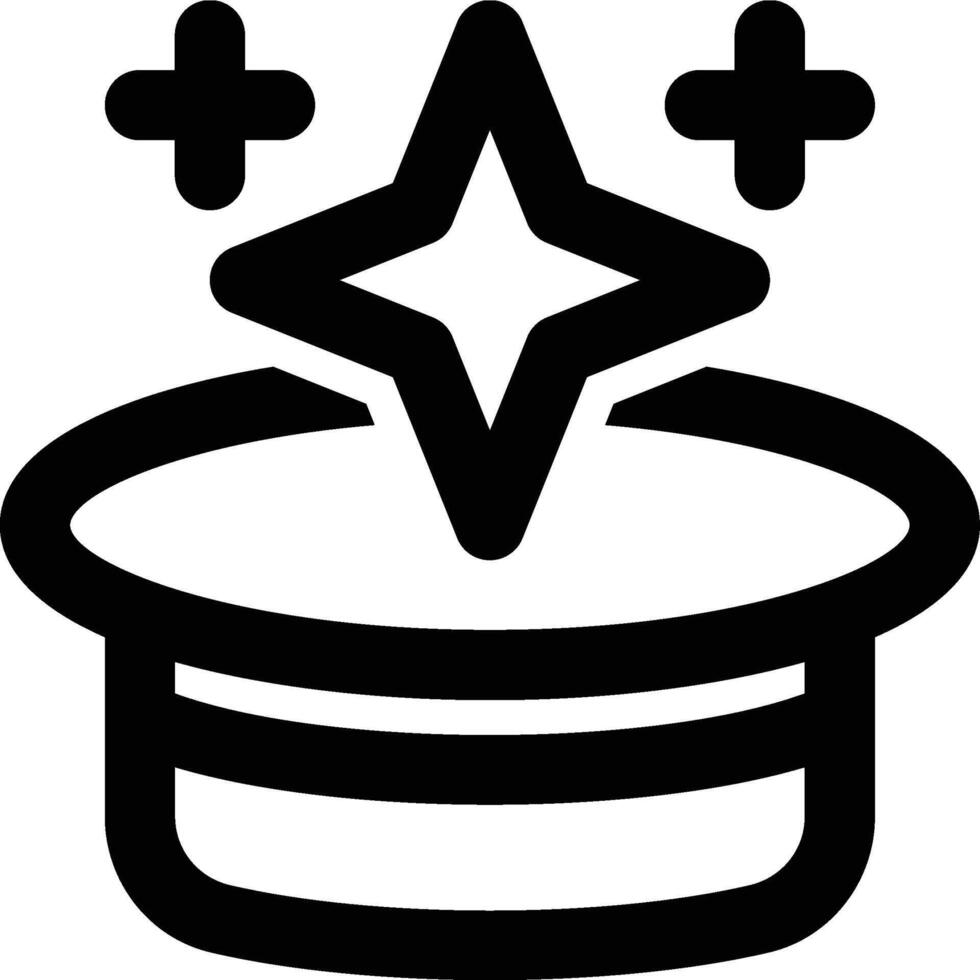 Magic Show, Magic Hat, Magic Trick Outline Icon vector