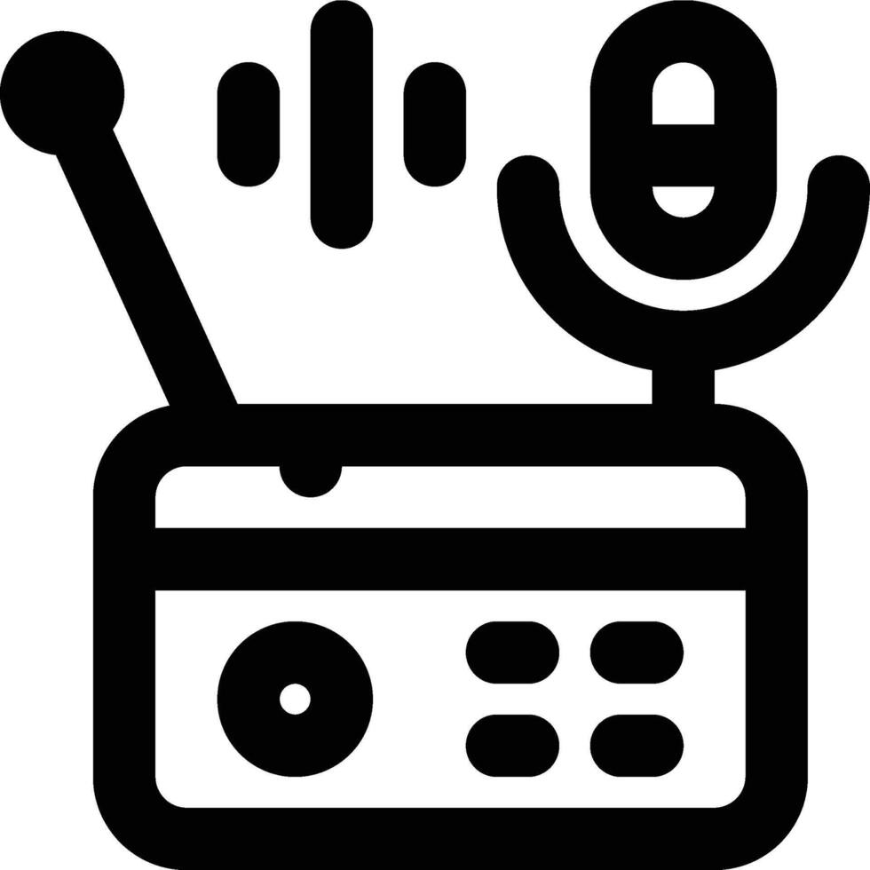 Radio, FM Radio, Broadcast Outline Icon vector
