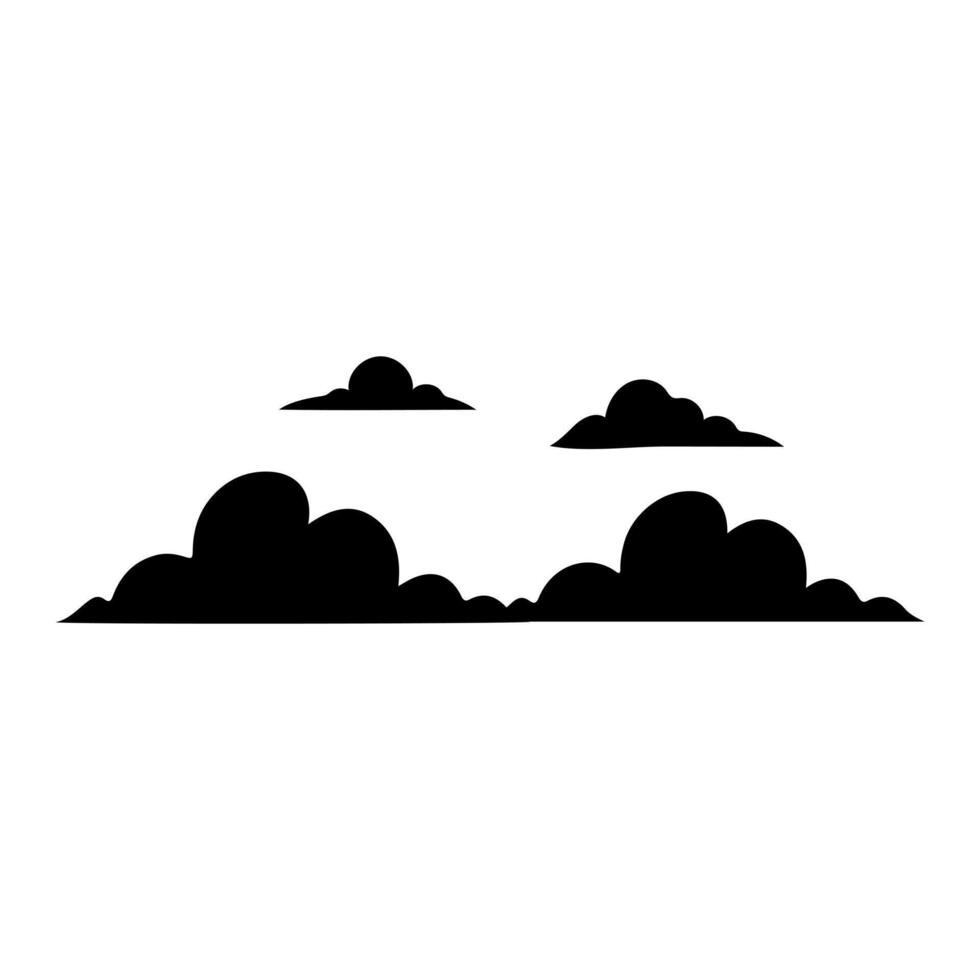 a black and white illustration of clouds vector