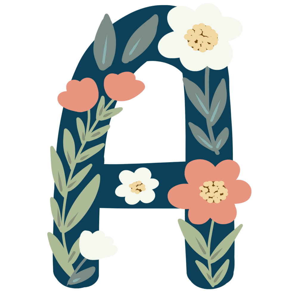 Floral Alphabet letter A png