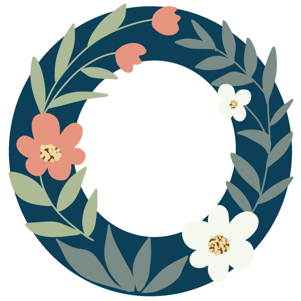 Floral Alphabet letter O png