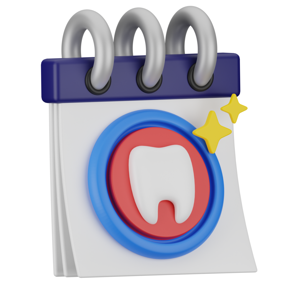 Dental schedule 3d icon rendering png