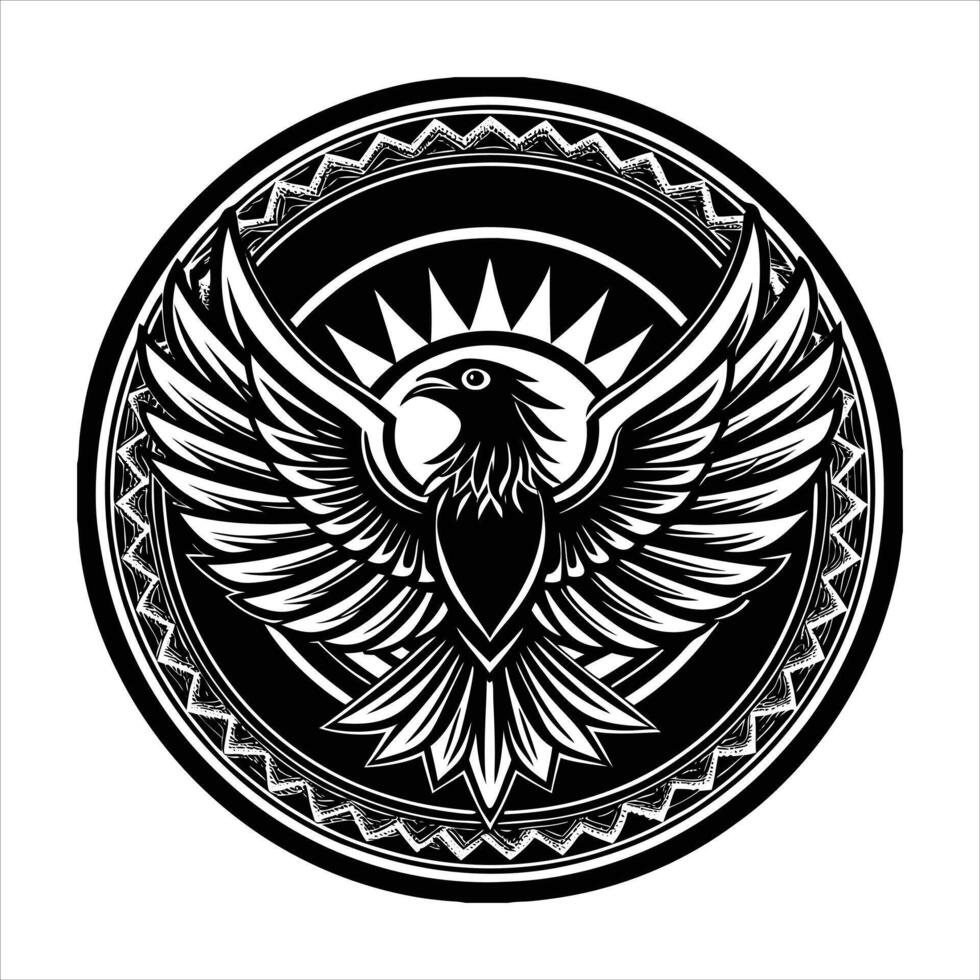The painting depicts an eagle located vector