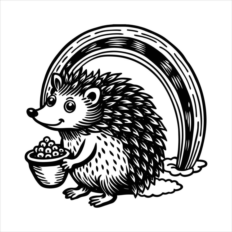 Easter Hedgehog clipart vector