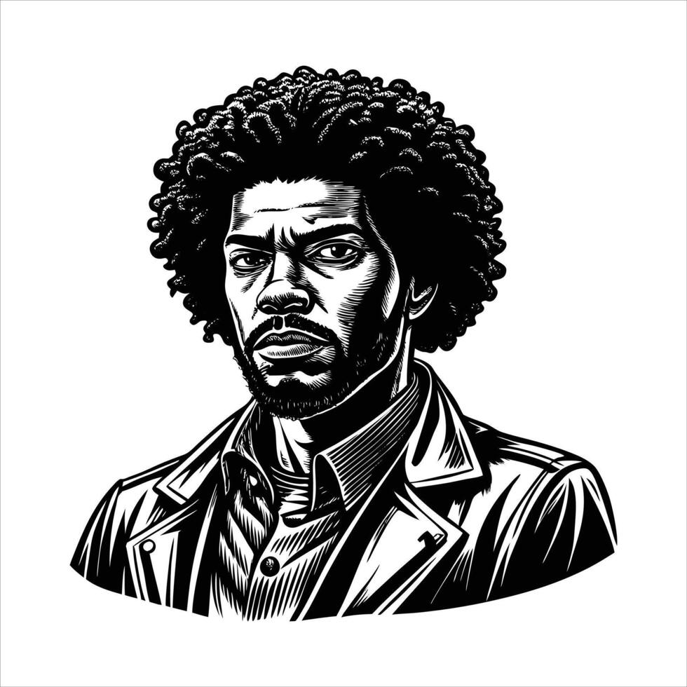 Woman with afro hair style vector