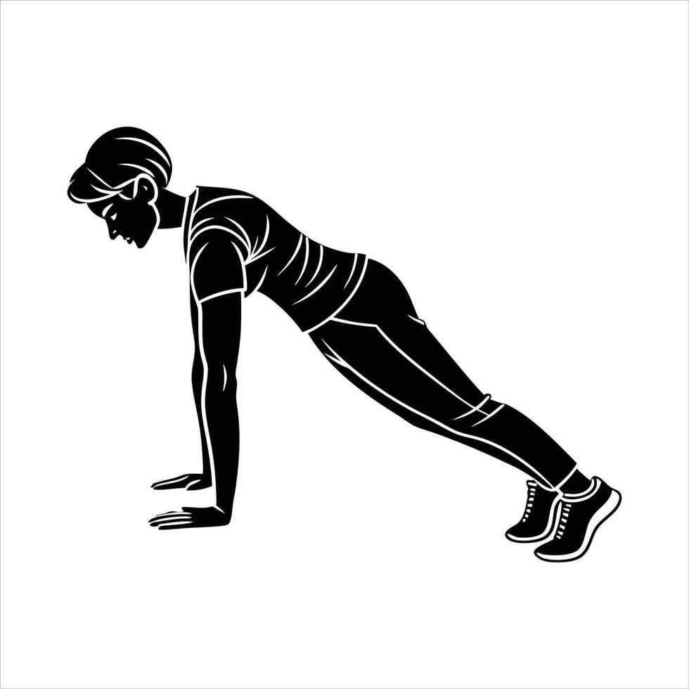 Pose Silhouette on White Background vector