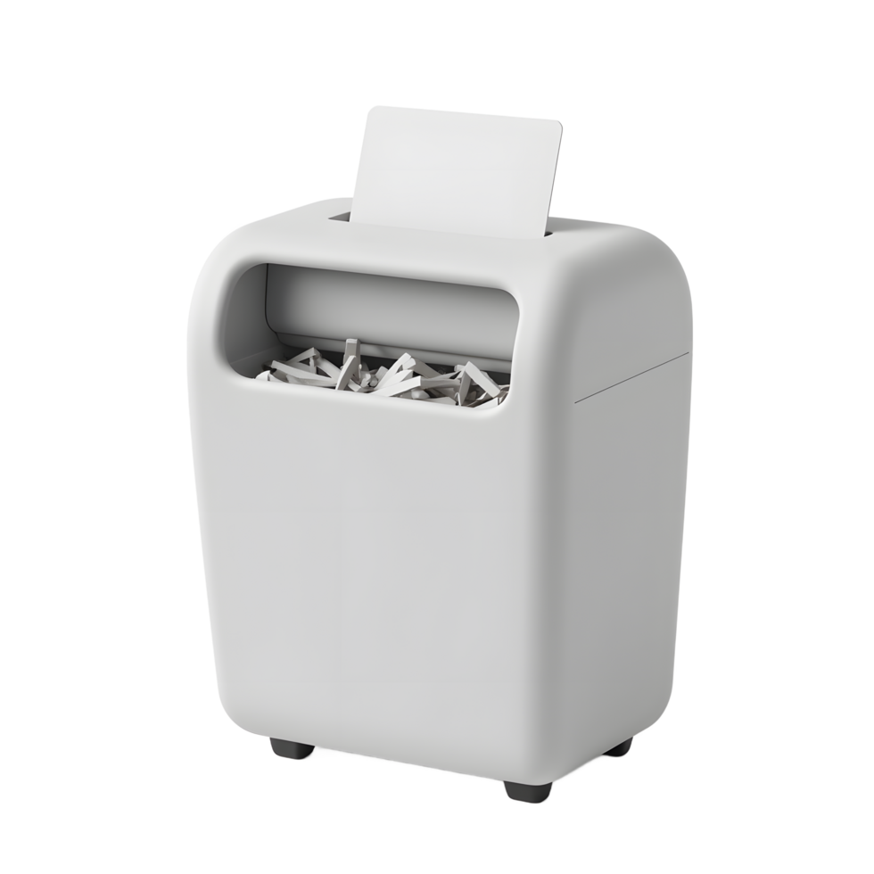 Compact Gray Paper Shredder for Home Office Security png