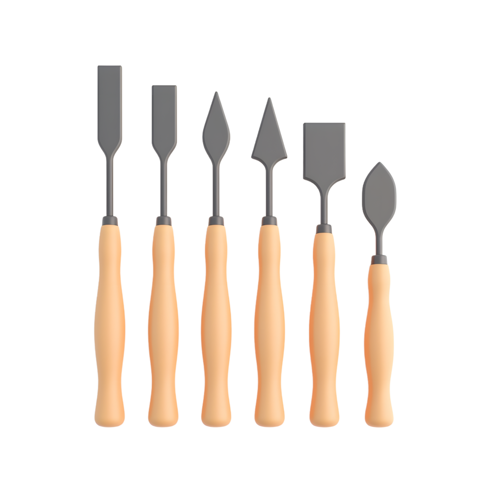 Seven Carving Tools Set for Woodworking Projects png