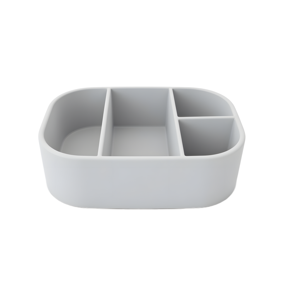 Gray Silicone Organizer Tray with Compartments png