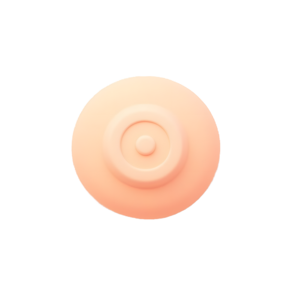Peach Colored Round Object with Concentric Circles Design png