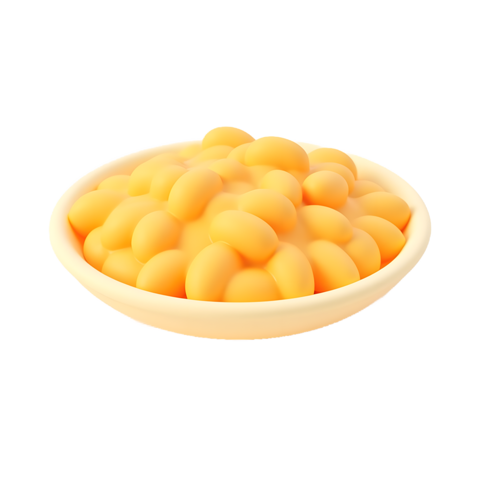 Creamy Buttery Mac and Cheese Bowl 3D Render png