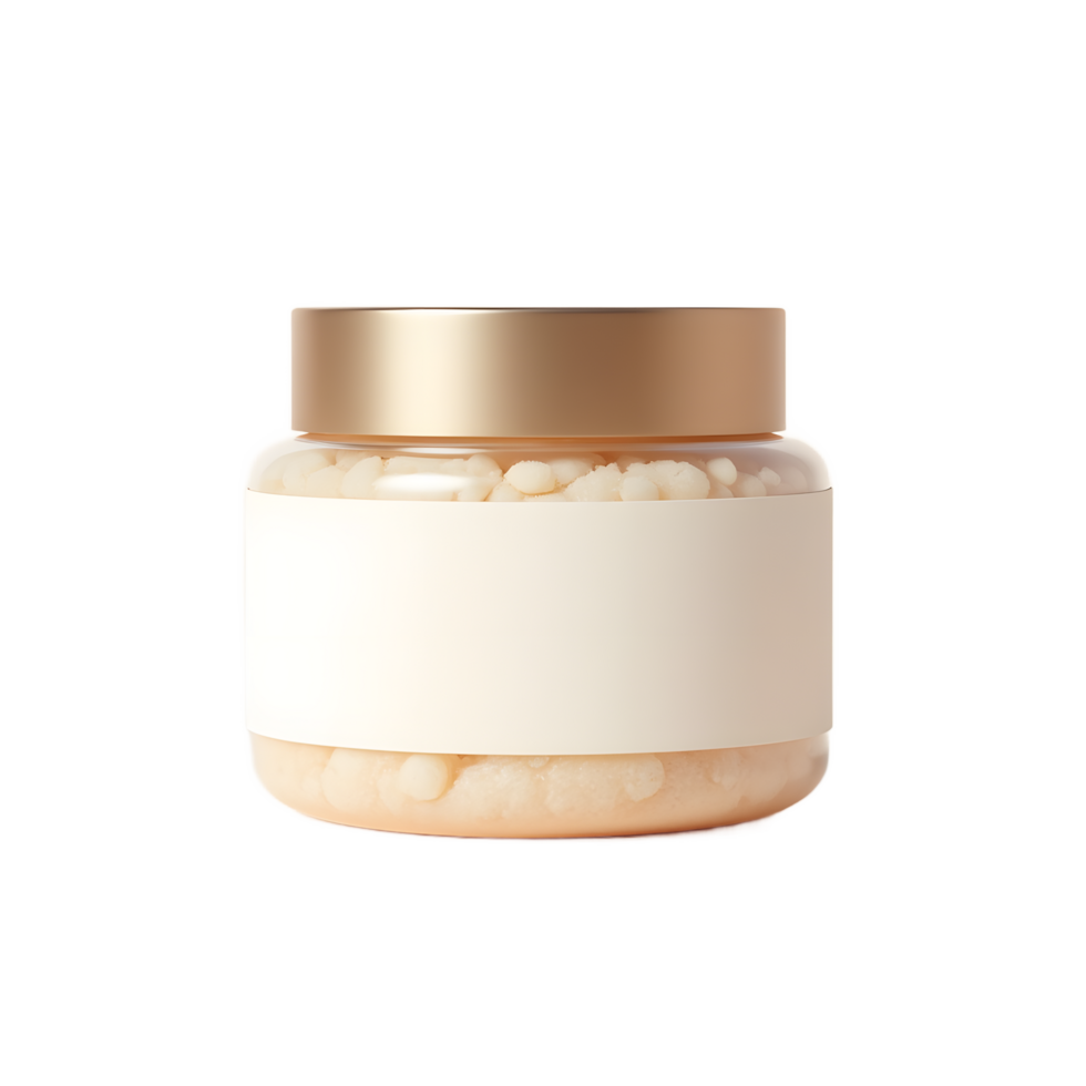 Luxury Bath Salt Jar with Gold Lid and Blank Label png