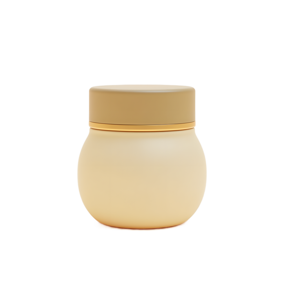 Elegant Beige Cream Jar with Gold Accent Packaging Mockup png