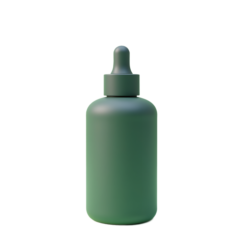 Elegant Dark Green Glass Dropper Bottle Mockup png