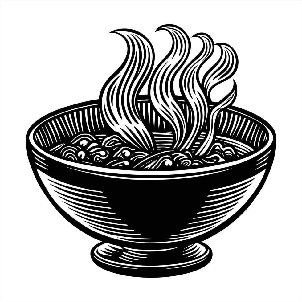 Soup Bowl With Steam vector