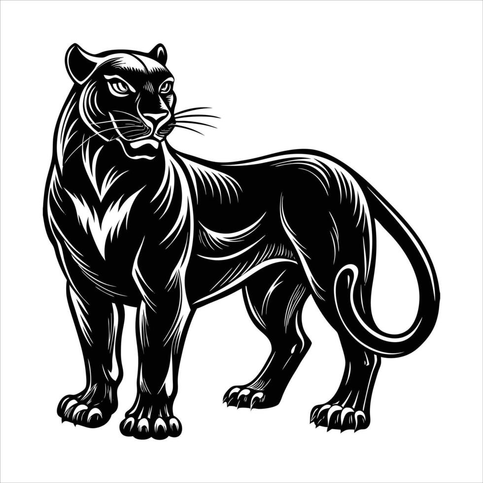 Panther Minimalist and Simple Silhouette vector