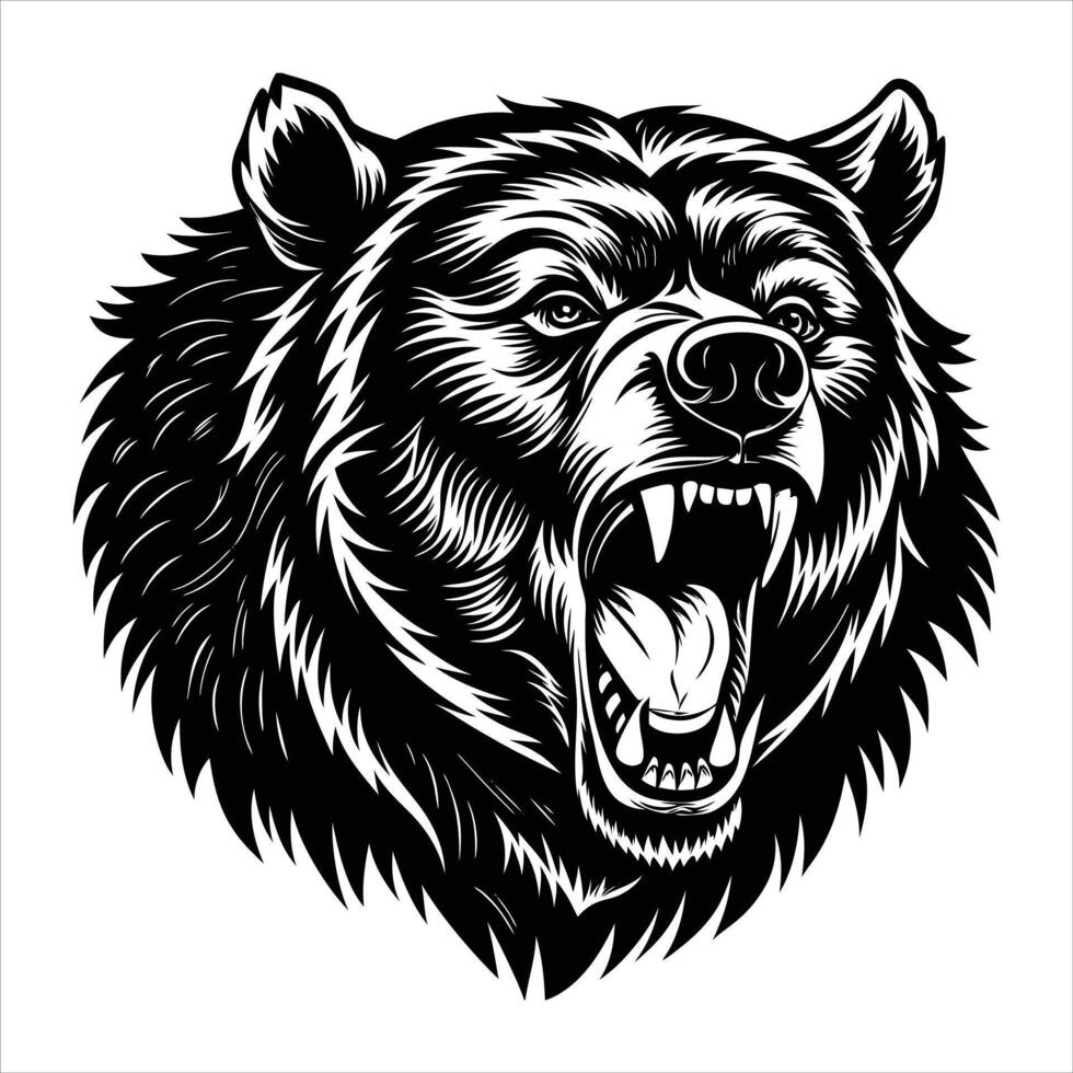 Bear Head Silhouette vector