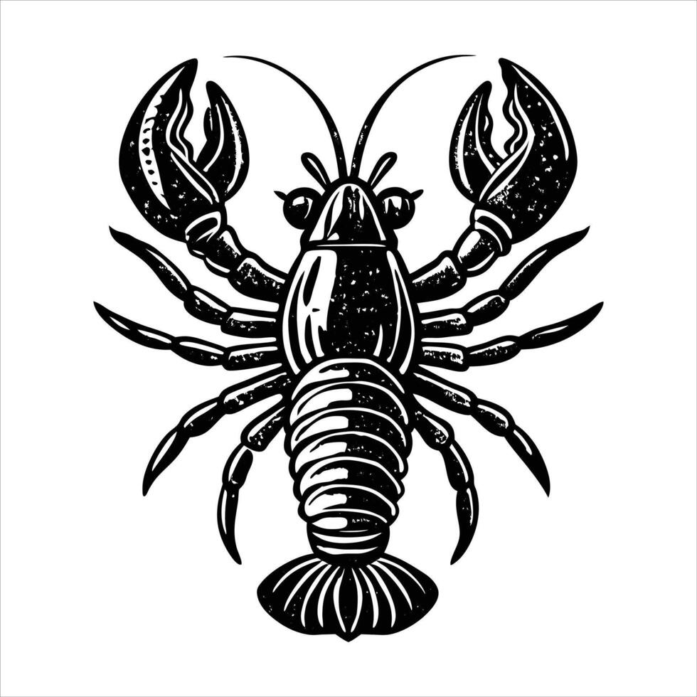 Detailed Lobster Icon Minimalist vector