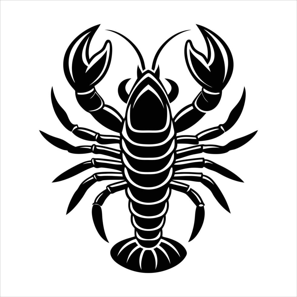 Lobster logo design Contour vector