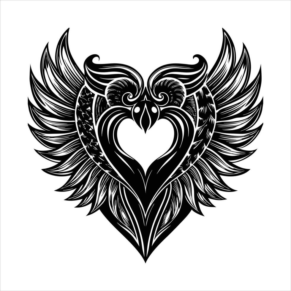 Heart With Angel vector