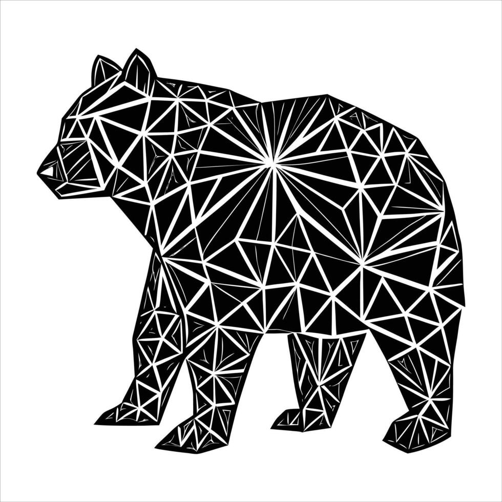 Laser Cut Bear vector