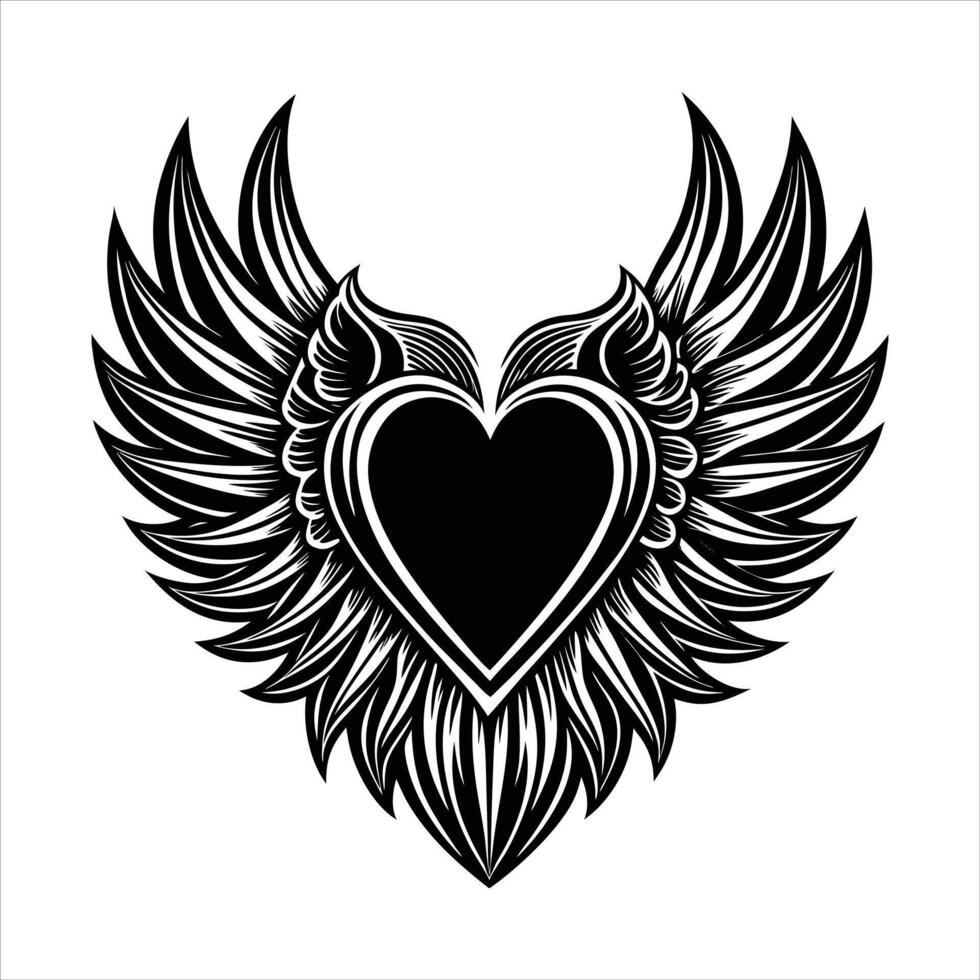 Heart With Wings vector
