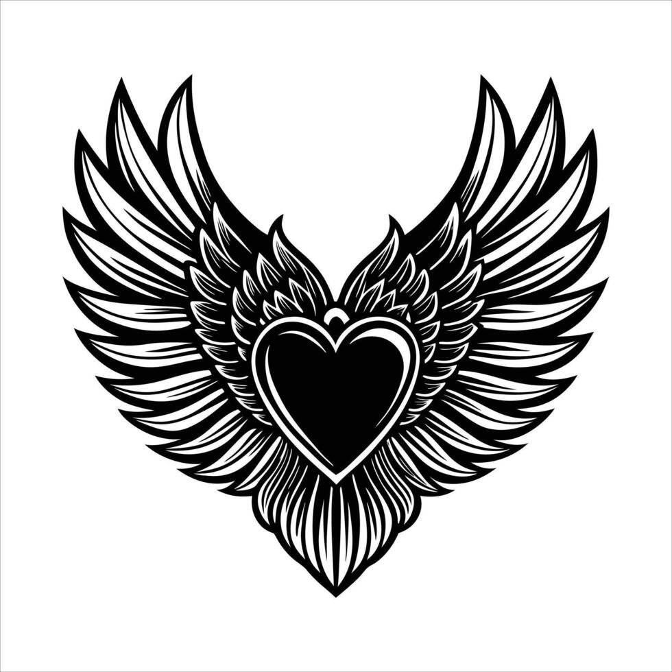 Heart Wings Digital vector