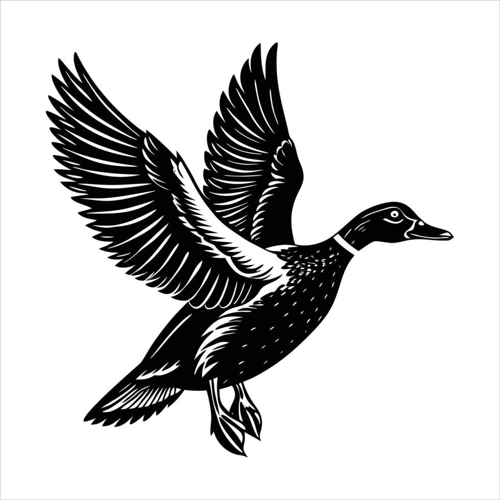 Flying Duck Silhouette vector