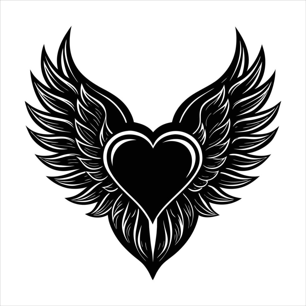 Elegant Black Heart vector