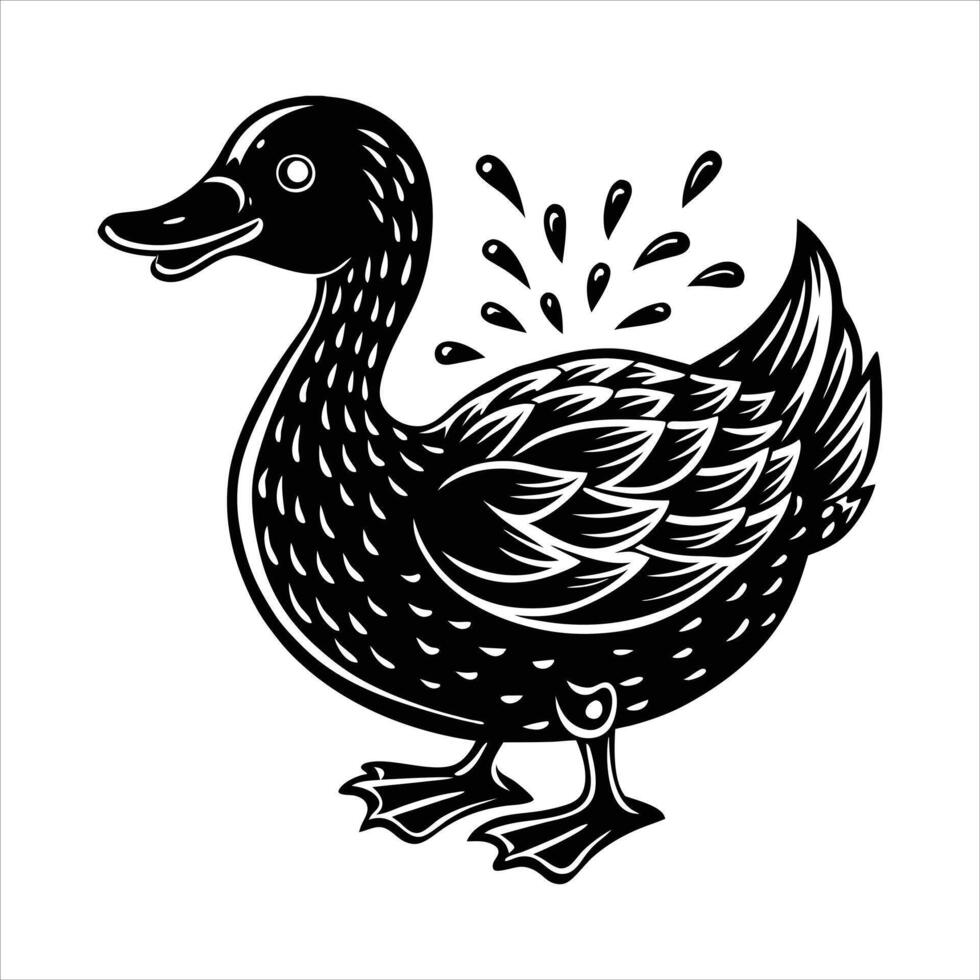 Ducks shaking off water droplets vector