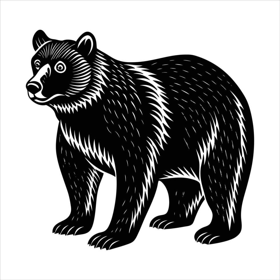 Black Bear Silhouette vector