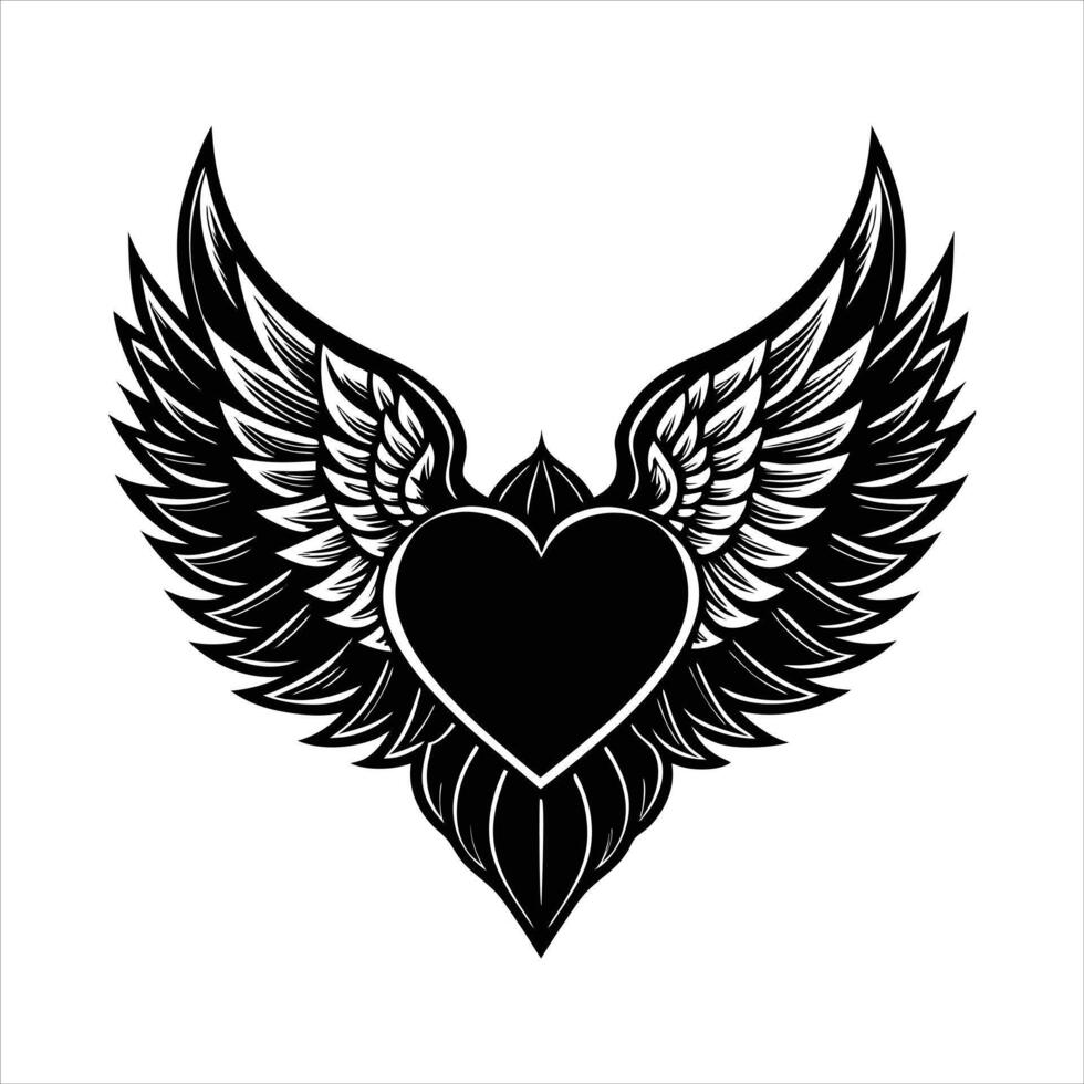Elegant Black Heart. vector