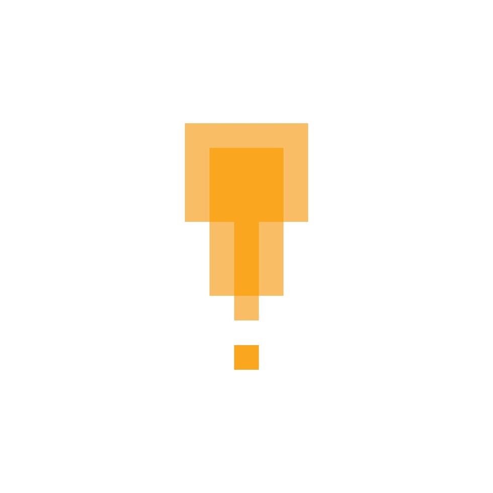 Decoration exclamation mark surprise shock notice pixel art design. vector