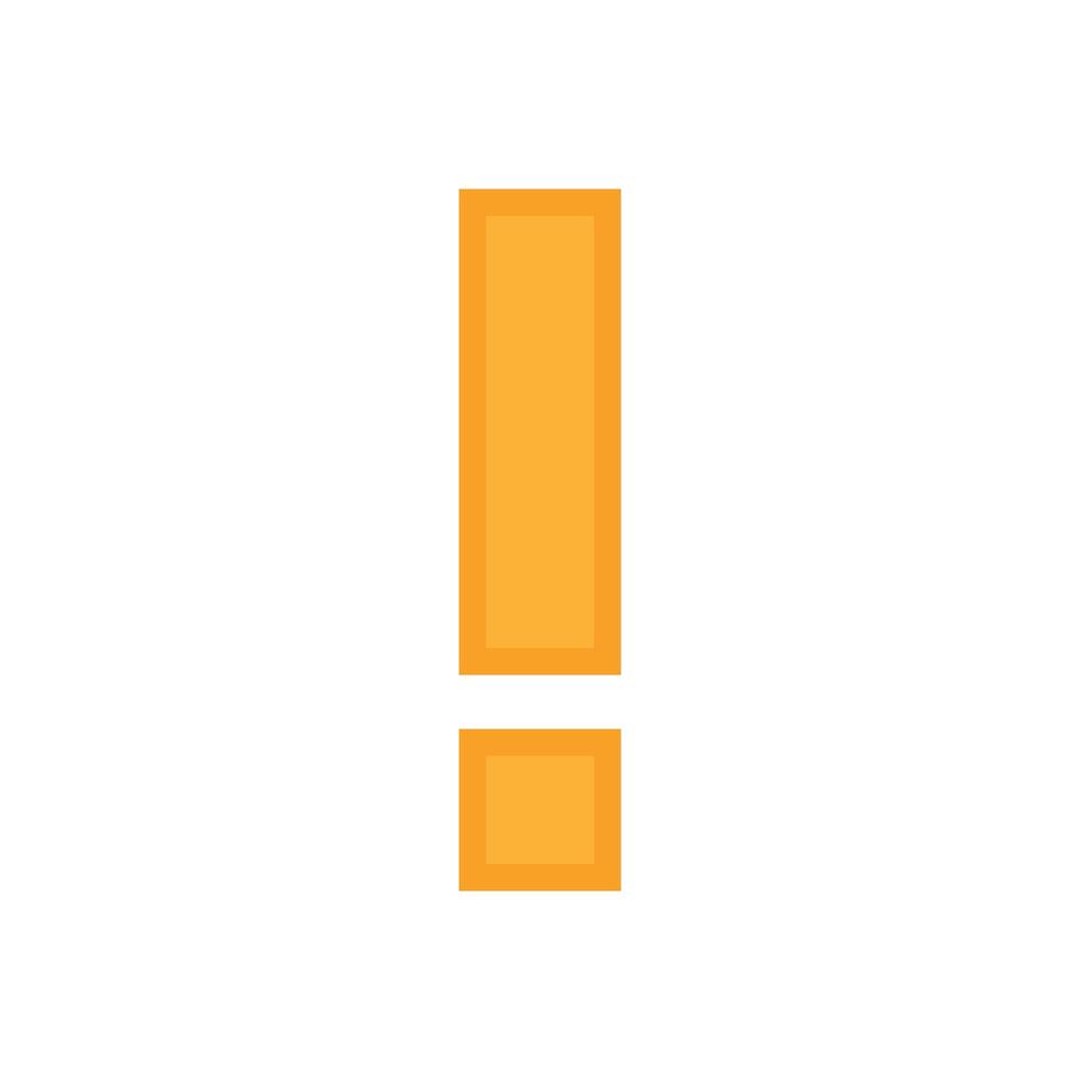 Exclamation mark surprise shock notice 8 bit game cartoon minimal art. vector