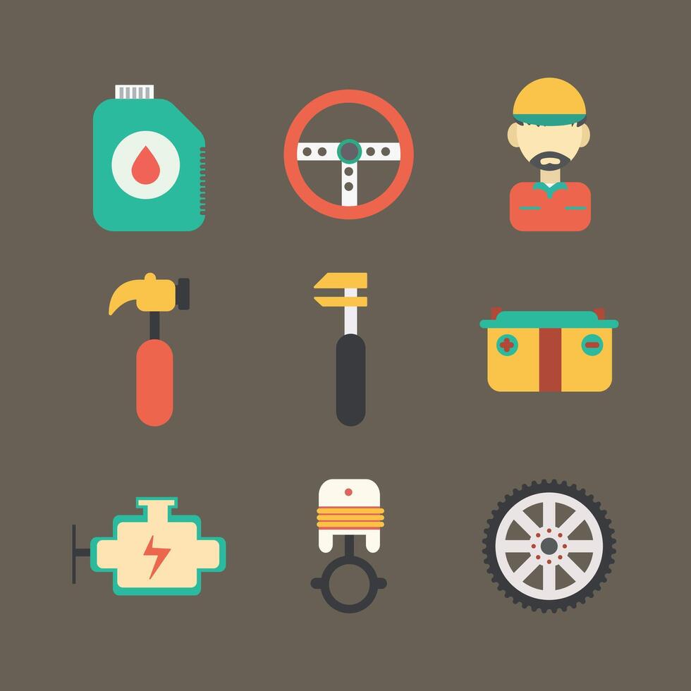 Automotive element set. suitable for information about automotive in an infographic vector