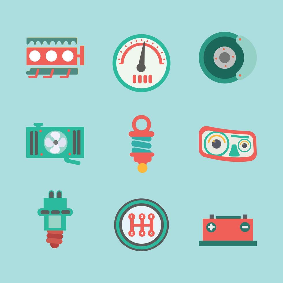 Automotive element set. suitable for automotive information infographics vector