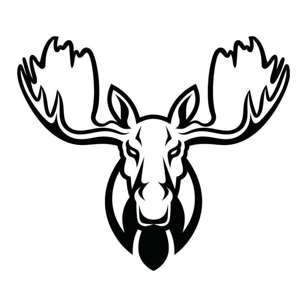 Bold Black Moose vector