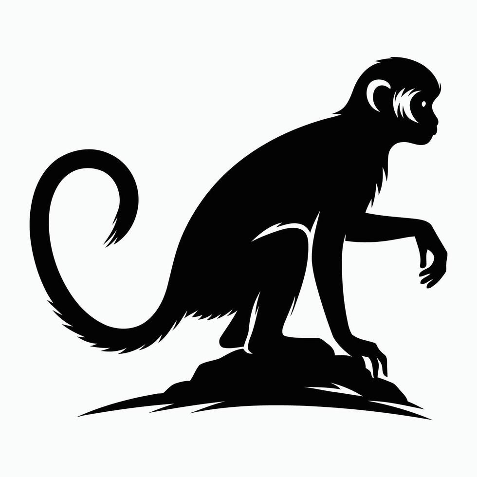 Monkey Silhouette Minimalistic vector