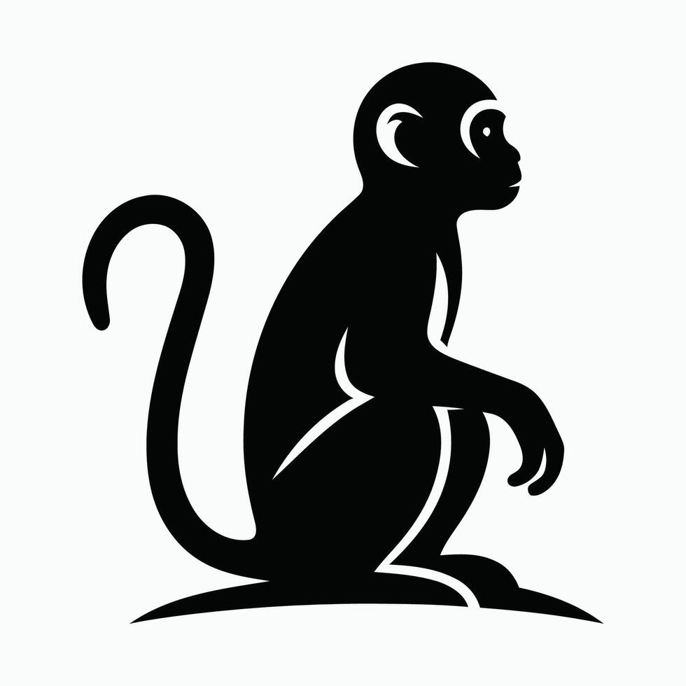 Monkey Silhouette Illustration vector