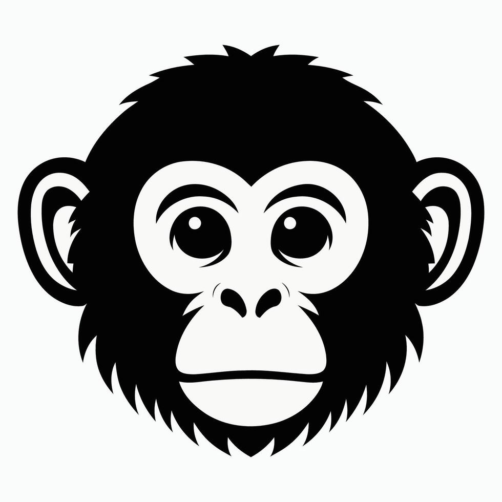 Monkey Face Silhouette vector