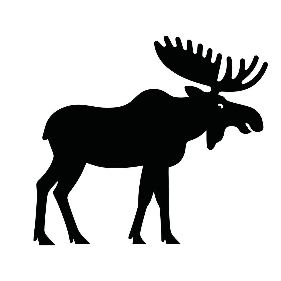 Black Silhouette Moose vector