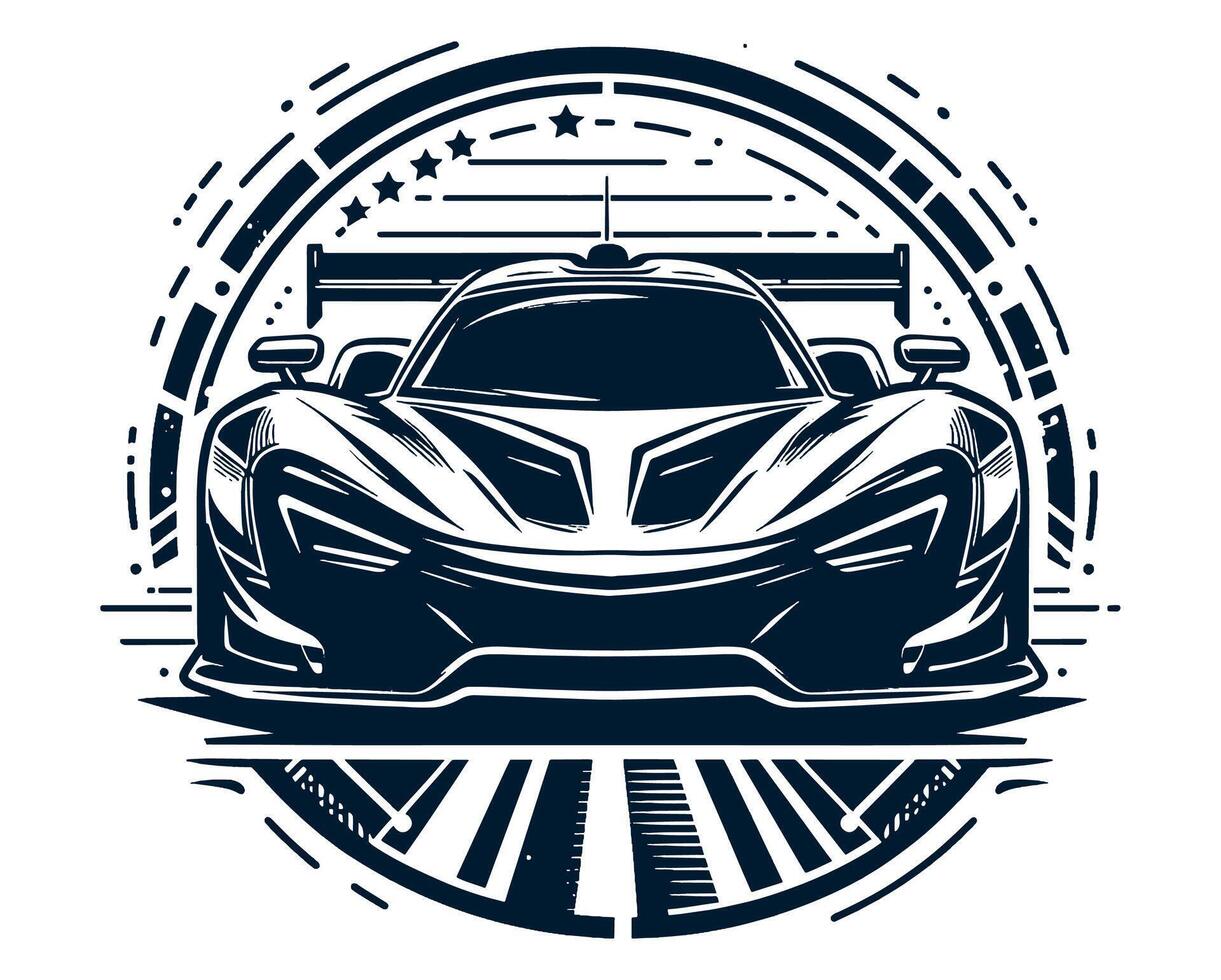 Car illustration with a background vector