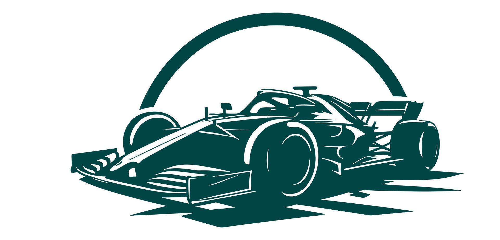 A racing car with a arch in the background vector
