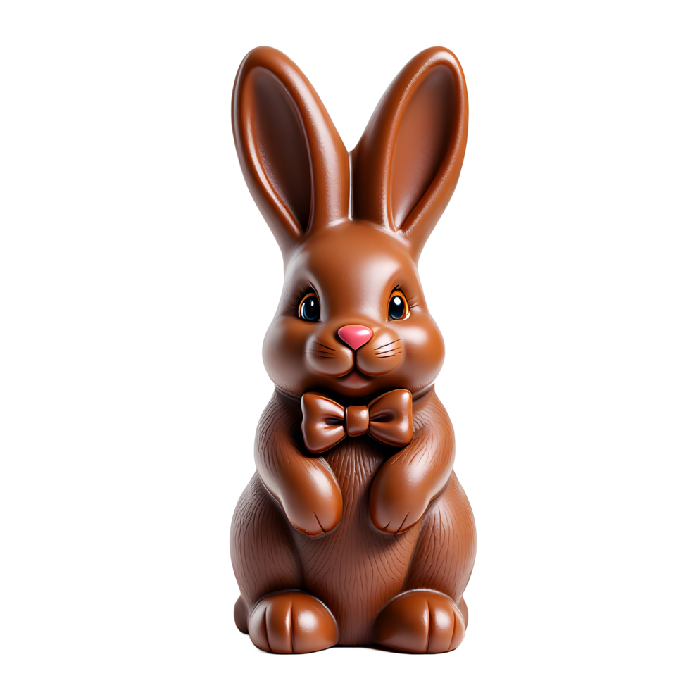 Chocolate Easter Bunny Candy with Bow Tie Holiday Sweet Treat png
