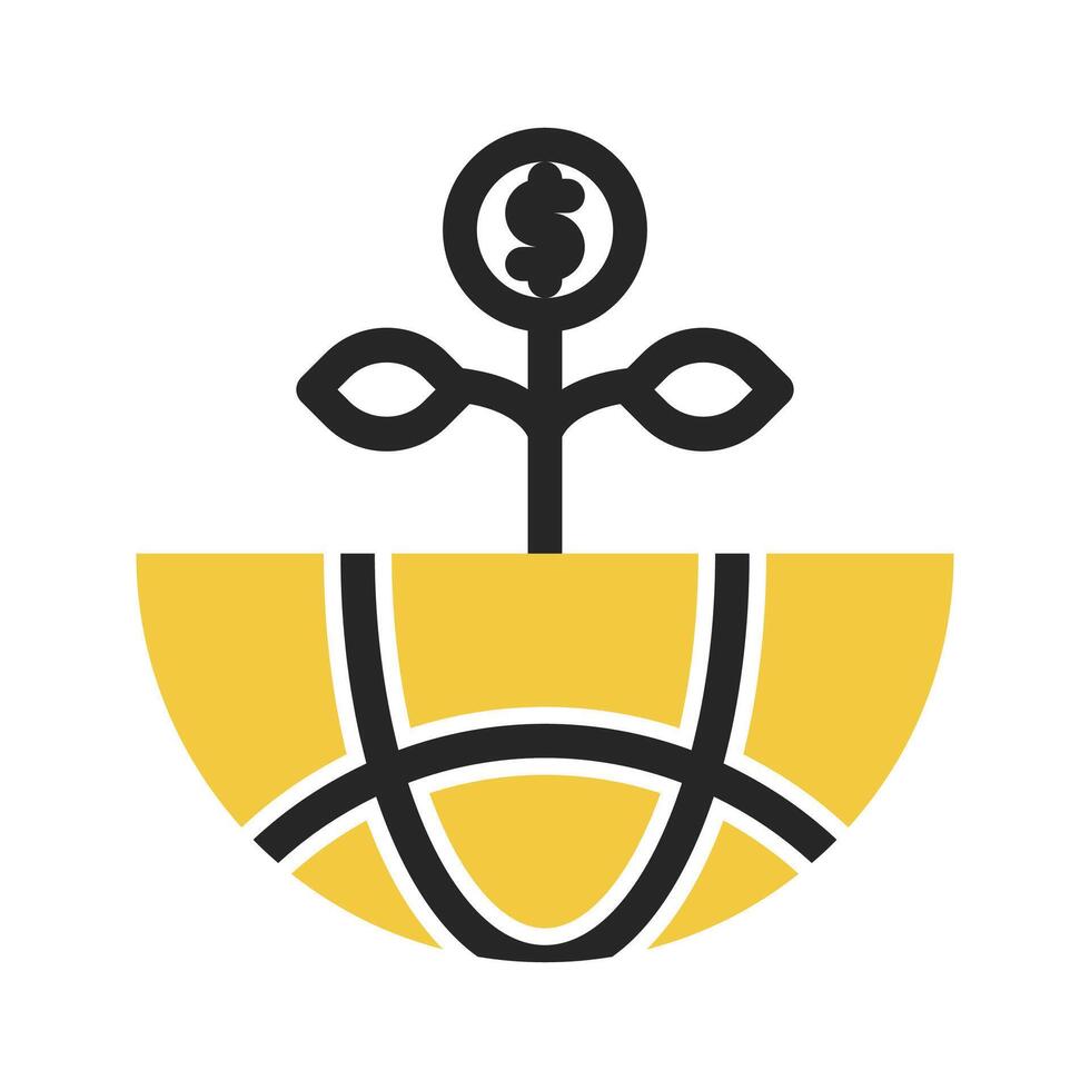 global income icon on isolated background vector